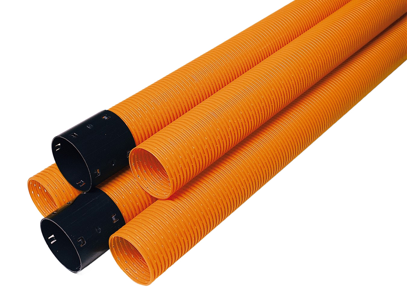 Trubka drenážní děrovaná Opti drän DN 100 se spojkou oranžová PVC-U 2,5 m